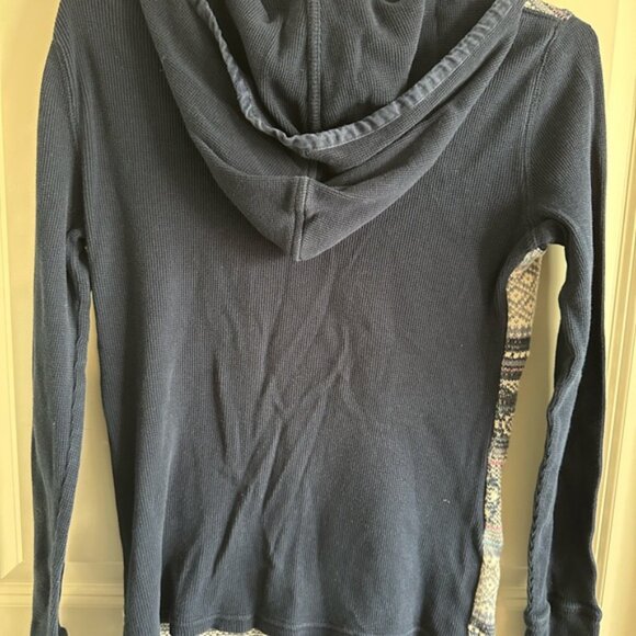 Chaps Navy and Gray Patterned Sweater Hoodie - Picture 4 of 4